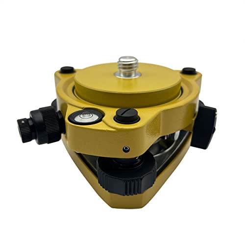 LS2015 New Yellow Tribrach with Optical Plummet & Carrier Fixed Adapter, Optical Plummet Adapter with 5/8x11 Thread Mount for GPS