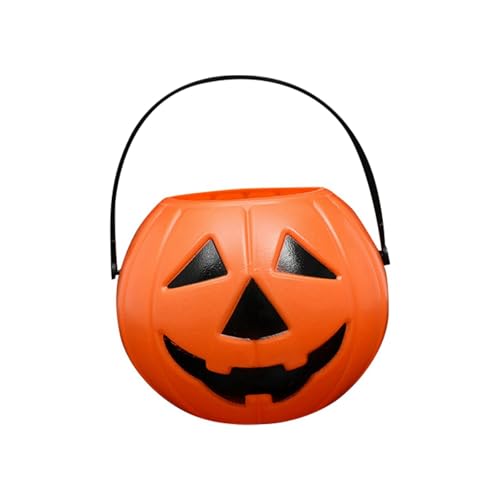 Halloween Pumpkin Candy Bucket Holders for Kids Trick or Treat Supply Holiday Party Decorations with Handles