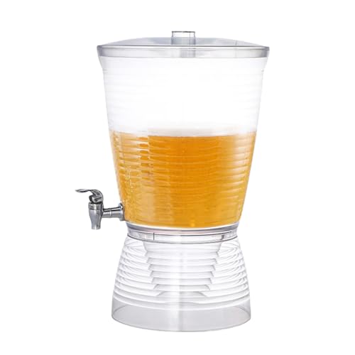 Dispensador de bebidas frías - Jarra de bebida de 30 cm, recipiente de agua transparente, servidor de con grifo | Dispensador de té de vino de cerveza multifuncional para eventos de