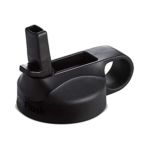 HYDRO FLASK - Wide Mouth Straw Lid - Flask Lid with Honeycomb Insulation and Finger Loop for Easy Carrying - BPA-Free and Toxin-Free - Dishwasher Safe - Black Cover