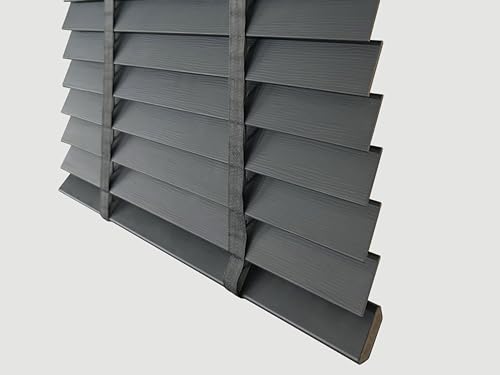 Faux wood wooden Grain PVC Window Venetian Blind/Blinds, Easy Fit Child Safe Trimmable Shutters - Image 2
