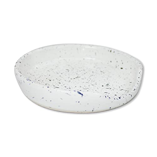 Roro Ceramic Stoneware Hand-Molded Speckled Spotted Spoon Rests (Spoon Rest X 2, Lunar White) #TOP1