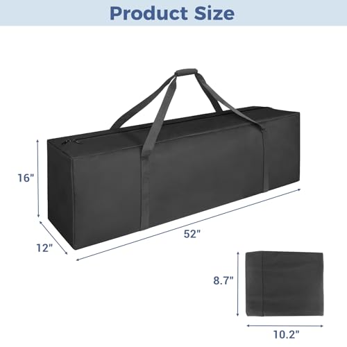 Image of COOLBEBE 52 inch Sports Duffle Bag - 160L Extra Large Travel Duffel Luggage Bag with Upgrade 2-way Lockable Zippers, Sturdy & Water Resistant Long Duffle Bag for Camping Moving (Black 52inch 2Pack)
