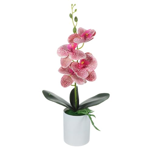 BESPORTBLE Künstliche Orchidee Im Topf Realistische Tischpflanze aus Kunststoff Farbecht und Formstabil Dekorative Topforchidee für Kleine Räume