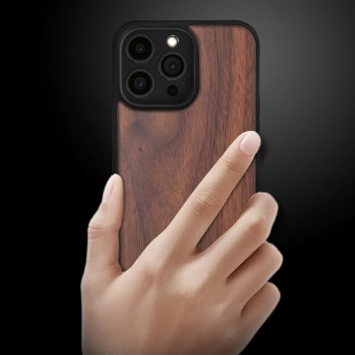 Wuorenm IP1415-14WAL-US Real Walnut Case Compatible With Iphone 14 Wood Cases Wood+Pc+Tpu Wooden Shockproof Protective Cover Unique Classy Vintage Slim Elegant Luxury Rustic Minimalist thumb #3
