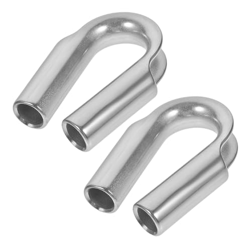 CHILDWEET 2pcs Stainless Steel Collar Rope Thimble Ferrule Crimping Tool for Wire Rope M10 Secure Winch Rope Thimbles