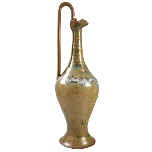 Old World Decorative Rebekah Pitcher, American Made Stoneware Pottery, 15
