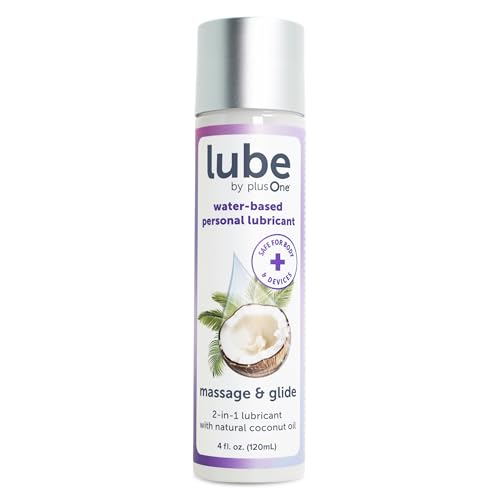 plusOne Massage & Glide 2-in-1 Lubricant - Water-Based Lube 4 Fl Oz: retailer-supplied image