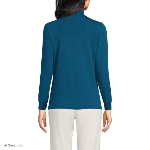 Image of Lands' End Women's Cotton Mock Turtleneck