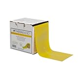TheraBand Professional Non-Latex Resistance Bands For Upper and Lower Body Exercise Workouts, Physical Therapy, Lower Pilates, and Rehab, 25 Yard Roll Dispenser Box, Yellow, Thin, Beginner Level 2