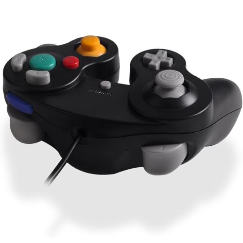 Image of Reiso Gamecube Controller, 2 Pack NGC Classic Wired Controller for Wii Game cube Console (Black and Black)