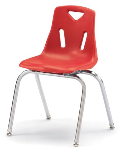 Image of Berries Jonti-Craft 8148JC1008 Stacking Chair with Chrome-Plated Legs, 18 inch Height, Red