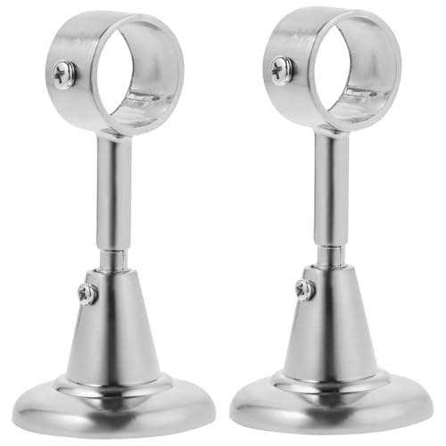 Vosarea Lot de 2 supports de tringle à rideaux réglables - 28 mm - Argenté
