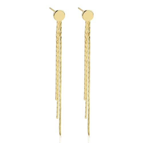 Pendientes Largos de Cadena con Borlas Colgantes, Pendientes