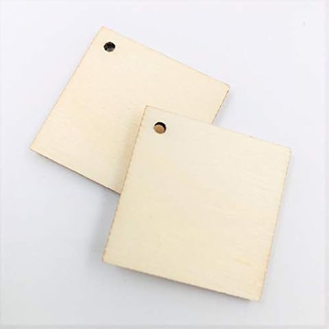 NUORUI 25PCS Diamond Square Shape Unfinished Wood Earring Blanks Laser Cut Wooden Jewelry Accessories (1 1/2 " H x 1 1/2" W) Cover