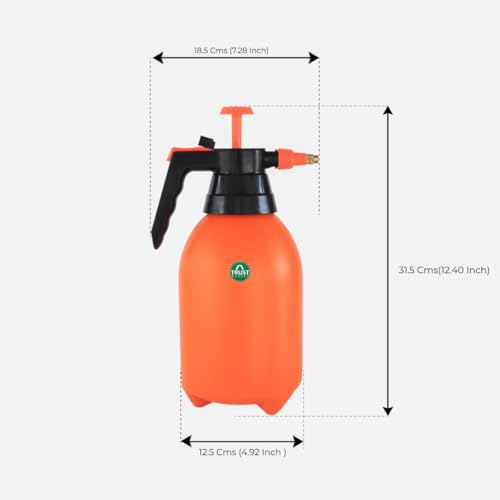 Image of TrustBasket Pressure Sprayer (2 Liter) - Orange | Pressure Spray Bottle for Plants | Gardening Water Pump Sprayer