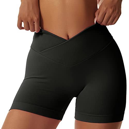 Litthing Pantalones Cortos Deportivos para Mujer, Short Deportivo Cintura Alta Pantalon Corto Deporte Control de Barriga Mallas Ciclistas Teñido Anudado Leggins Cortos para Yoga Fitness Gym
