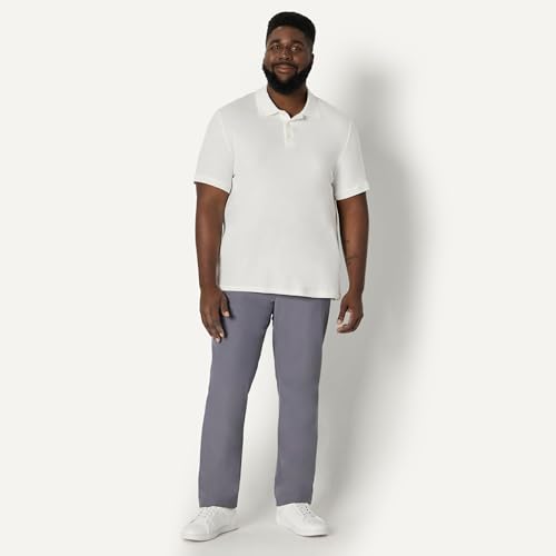 Amazon Essentials Men's Regular Fit Interlock Polo Shirt, White, Large - image 7