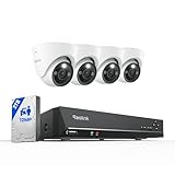 REOLINK RLK8-1200D4-A 12MP PoE Security Camera System, 4pcs H.265 Surveillance IP Cameras Wired in 12 Megapixel UHD, Person Vehicle Pet Detection, Spotlight Color Night Vision, 8CH NVR with 2TB HDD