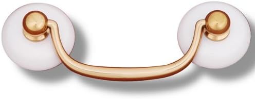 Rk International - Rki Porcelain Plain Ends Bail Pull (Rkicp351)-Polished Brass