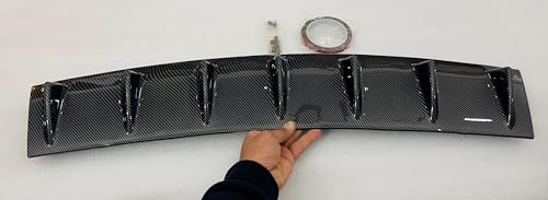 Image of 7-Wing Glossy Carbon ABS Deflector Kit JDM Universal Rear Bumper Lip Diffuser Car Spoiler Shark Fin Universal Sporty Rear Lower Bumper Protector.