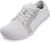 WHITIN Herren Damen Knit Barfußschuhe Barfussschuhe Barfuß Barfuss Schuhe Minimalistische Zehenschuhe zehen Minimalschuhe Trail Laufschuhe Sneaker Barefoot Shoes Fitnessschuhe Wildling Weiß 39 EU