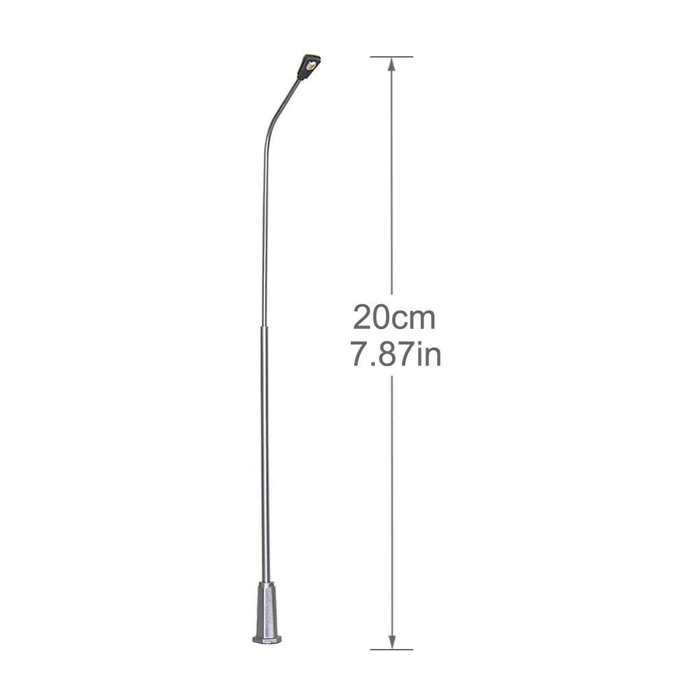 SPORTARC 5PCS Model Railway Light Lamppost LED Street Lights O Gauge 20cm Layout Scenery - Image 2