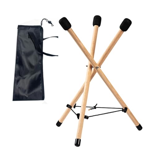 SM SunniMix Drum Stand 55cm Height Portable Top Rubber Pad Adjustable Triangle Drum Bracket for Outdoor Activities