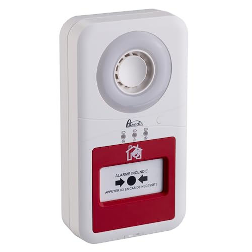 Centrale d'Alarme Incendie Type 4 LBX21241, Radio sans Fil, à Pile, Blanc, Sirène 90dB, pour ERP