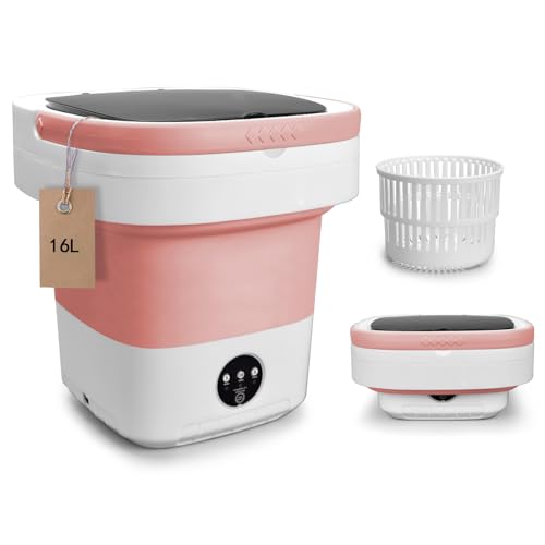 Portable Washing Machine, Mini 16L Foldable Washer and Dryer...