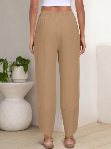 Image of ANRABESS Womens Wide Leg Palazzo Capri Barrel Pants
