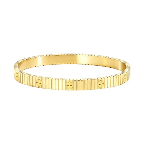 Bracelet femme acier inoxydable anti-ternissement jonc ovale or brillant