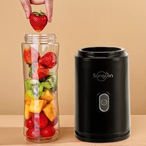 Frullatore Portatile Sangcon | 2 Bottiglie Tritan 600ml Senza BPA | Lame Acciaio Inox - Foto 6