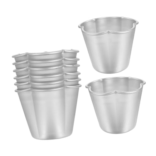 GLEAVI 8 Piezas Moldes de Aluminio para Hornear con Superficie Antiadherente Moldes para Tartas de Huevo Cupcakes y Pudines Resistentes y Uniformes para Postres Pequeños Forma Redonda