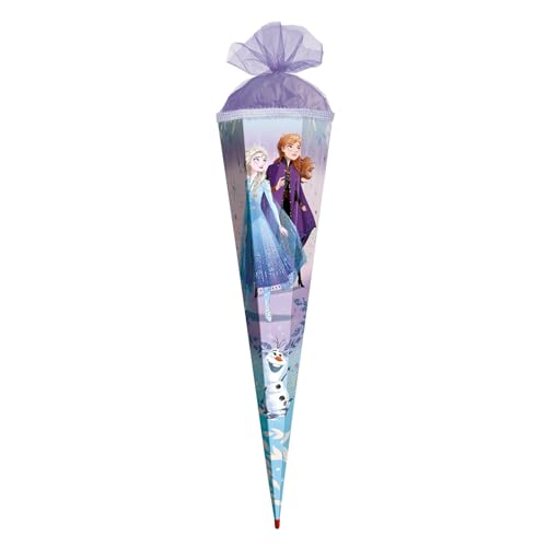 Cornet surprise Reine des Neiges 85 cm ROTH avec bordure pailletée et tulle