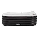 SOAKR Portable Bathtub For Adults - Inflatable Bathtub For Indoor Shower or Outdoor Pool Use - Ice Bath Tub For Athletes Includes Built In Headrest & Electric Air Pump. Collapsible & Portable Tub.