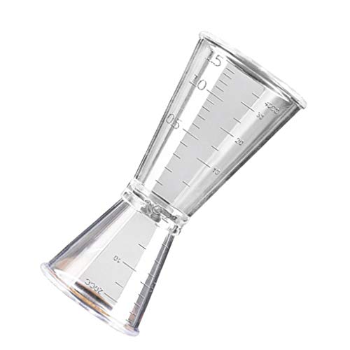 Floridivy Double Clear Jigger Ounce Cup Measuring Cup Plastic Plastic Resin Milk Tea Coffee Mixing Oz Scale Measuring Cup Home Bar Applies 1
