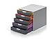 Durable Schubladenbox A4 (Varicolor) Ablagebox 5 Fächer, mit Etiketten zur Beschriftung, mehrfarbig, 760527 MI 4 günstig Kaufen-Durable Schubladenbox A4 (Varicolor) Ablagebox 5 Fächer, mit Etiketten zur Beschriftung, mehrfarbig, 760527