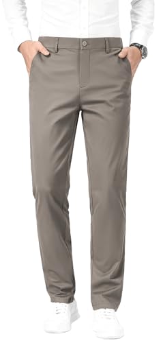 ESSYSHE Men’s Stretch Chinos Casual Pants Slim Fit Khaki Pants with Elastic Waist