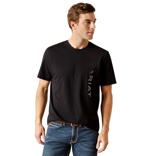 Image of ARIAT Men's Vertical Logo Graphic Short Sleeve T-Shirt