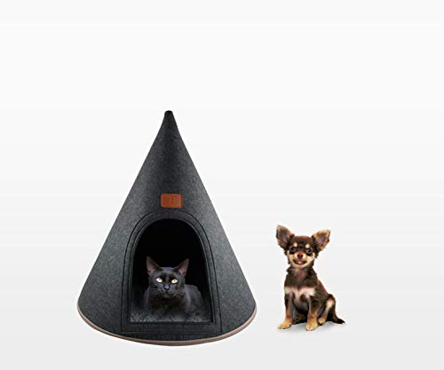 TAU-Homes-My-Secret-Cone-Cave-Premium-Felt-Modern-Cat-Dog-Small-Animal-Pet-House-Tent-Condo Felt Modern Pet House