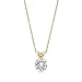 Gem Stone King 14K Yellow Gold White Moissanite Solitaire Pendant Necklace For Women (0.27 Cttw Round 4.5MM, with 18 inch Chain)