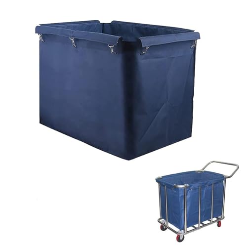 QICBYING Bolsa De Tela Oxford Impermeable Extraíble - 400L Bolsas De Repuesto para Carrito De Lavandería Comercial De Gran Capacidad para Bolsas De Repuesto para Cestas De Lavandería con Ruedas(Blue)