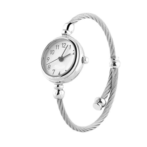 Dioche Relojes Venta de Liquidación Reloj Clásico de Pulsera Redonda para Mujer, Movimiento de Cuarzo Preciso, Ajuste Cómodo, Esfera con Números Romanos/árabes de Fácil lectura. (placa blanca digital)