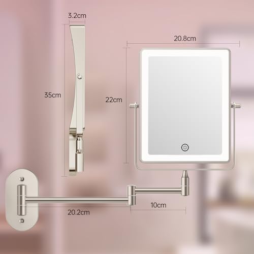 Fascinate 3233102 Rechargeable Wall Mounted Makeup Mirror thumb #6