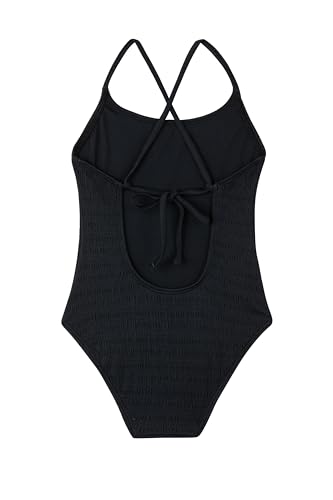 Image of Gottex Kids Textured Criss Cross Tie Back One Piece Swimsuit Chlorine Fade Resistant and Built-in UPF UV 50+ Protection