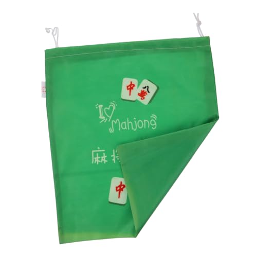 Amosfun Mahjong Holder Bag Portable Drawstring Storage Pouch for Mahjong Accessories Sleek Design for Game Nights and Tournaments and Lightweight Organizer