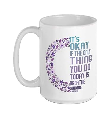 Depression Awareness Suicide Prevention Ceramic Mug, White, 15oz