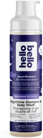 Hello Bello Sweet Sleep Extra Gentle Shampoo & Body Wash | Tear-Free, Hypoallergenic, Dermatologist & Pediatrician Tested, Plant Based Formula for Babies and Kids | 10 FL Oz