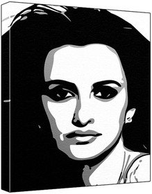 Penelope Cruz (100% Original Painting. Not A Print ) Acrylic Paint On Deep Framed Canvas (60 x 50 x 1.8 cm) 3-Colour Black/Grey/White-image-18